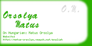 orsolya matus business card